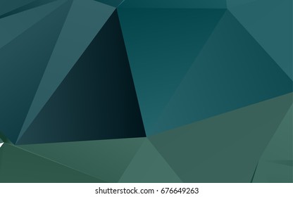 Dark Blue, Green vector shining triangular template. An elegant bright illustration with gradient. Triangular pattern for your business design.