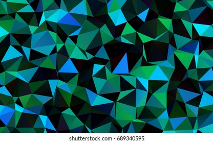 Dark Blue, Green vector shining triangular pattern. Glitter abstract illustration with an elegant design. A completely new template for your business design.