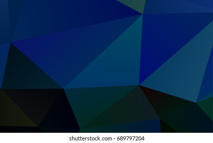 Dark Blue, Green vector shining triangular pattern. Geometric illustration in Origami style with gradient.  Triangular pattern for your business design.