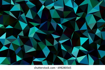 Dark Blue, Green vector shining triangular template. Creative illustration in halftone style with gradient. The textured pattern can be used for background.
