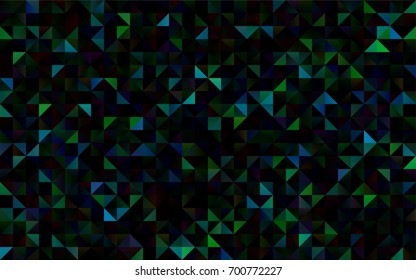 Dark Blue, Green vector shining triangular background. Creative illustration in halftone style with gradient. The elegant pattern can be used as part of a brand book.
