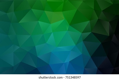 Dark Blue, Green vector shining triangular template. Modern geometrical abstract illustration with gradient. Brand-new design for your business.
