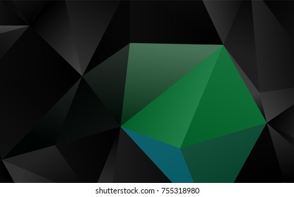 Dark Blue, Green vector shining triangular template. Glitter abstract illustration with an elegant design. A new texture for your design.