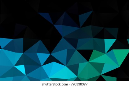Dark Blue, Green vector shining triangular template. Colorful abstract illustration with gradient. A completely new design for your business.