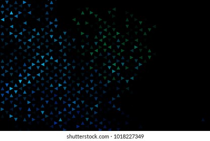 Dark Blue, Green vector of small triangles on white background. Illustration of abstract texture of triangles. Pattern design for banner, poster, cover.