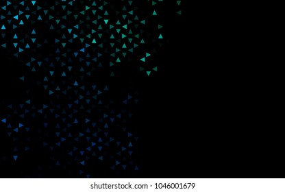 Dark Blue, Green vector of small triangles on white background. Illustration of abstract texture of triangles. Pattern design for banner, poster, cover.