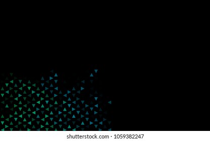 Dark Blue, Green vector of small triangles on white background. Illustration of abstract texture of triangles. Pattern design for banner, poster, cover.