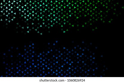 Dark Blue, Green vector of small triangles on white background. Illustration of abstract texture of triangles. Pattern design for banner, poster, cover.