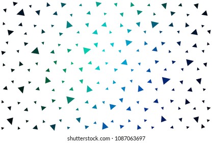 Dark Blue, Green vector of small triangles on white background. Illustration of abstract texture of triangles. Pattern design for banner, poster, cover.