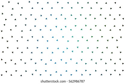 Dark Blue Green vector of small triangles on white background. Illustration of abstract texture of triangles. Pattern design for banner, poster, cover.