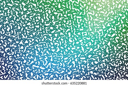 Dark Blue, Green vector of small triangles on white background. Illustration of abstract texture of triangles. Pattern design for banner, poster, cover.