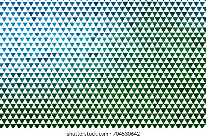 Dark Blue, Green vector of small triangles on white background. Illustration of abstract texture of triangles. Pattern design for banner, poster, cover.