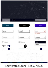 Dark Blue, Green vector style guide with triangles, circles. Ui kit design in abstract style with colorful crystals, circles. This template you can use for landing pages.