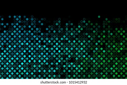 Dark Blue, Green vector  template with circles. Glitter abstract illustration with blurred drops of rain. Completely new template for your brand book.