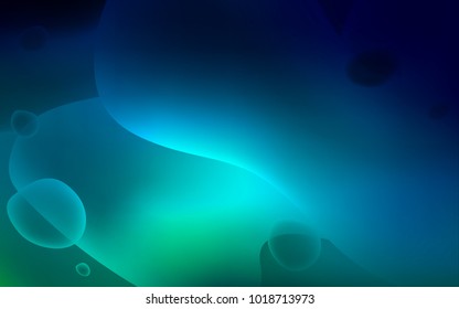 Dark Blue, Green vector template with lines, ovals. Creative illustration in halftone memphis style with gradient. The elegant pattern for brand book.