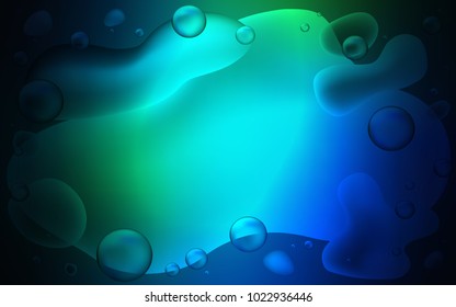 Dark Blue, Green vector template with lava shapes. Creative illustration in halftone memphis style with gradient. The elegant pattern for brand book.