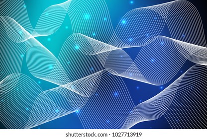 Dark Blue, Green vector template with carnival confetti. Decorative shining illustration with ribbons on abstract template. The template can be used as a background for postcards.