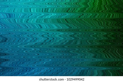 Dark Blue, Green vector template with abstract lines. Colorful illustration in abstract marble style with gradient. Pattern for your business design.
