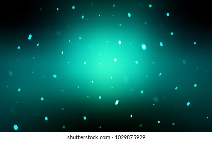 Dark Blue, Green vector template with ice snowflakes. Decorative shining illustration with snow on abstract template. The pattern can be used for new year leaflets.