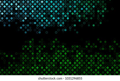 Dark Blue, Green vector  template with circles. Blurred decorative design in abstract style with bubbles. Completely new template for your brand book.