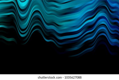 Dark Blue, Green vector template with bent ribbons. Glitter abstract illustration with wry lines. The best blurred design for your business.