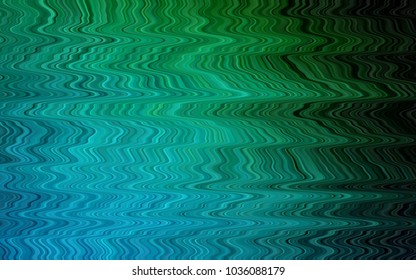 Dark Blue, Green vector template with abstract lines. Brand-new colored illustration in marble style with gradient. Brand-new design for your ads, poster, banner.