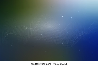 Dark Blue, Green vector template with circles. Blurred bubbles on abstract background with colorful gradient. The pattern can be used for ads, leaflets of liquid.