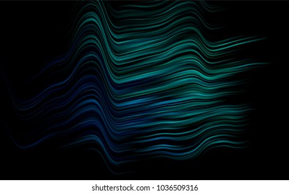 Dark Blue, Green vector template with lines, ovals. Modern gradient abstract illustration with bandy lines. Marble design for your web site.