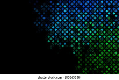 Dark Blue, Green vector  template with circles. Blurred decorative design in abstract style with bubbles. Completely new template for your brand book.
