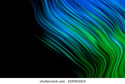 Dark Blue, Green vector template with bent ribbons. Shining crooked illustration in marble style. The elegant pattern for brand book.