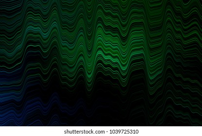 Dark Blue, Green vector template with lines, ovals. Blurred geometric sample with gradient bubbles.  The elegant pattern for brand book.