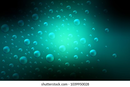 Dark Blue, Green vector template with circles. Glitter abstract illustration with blurred drops of rain. Completely new template for your brand book.
