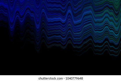 Dark Blue, Green vector template with lava shapes. Shining illustration, which consist of blurred lines, circles. Marble design for your web site.
