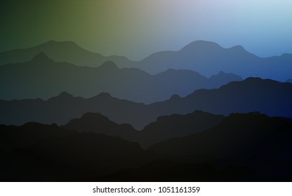 Dark Blue, Green vector template with bent ribbons. A sample with blurred bubble shapes. The best blurred design for your business.