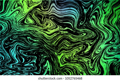 Dark Blue, Green vector template with liquid shapes. Blurred geometric sample with gradient bubbles.  A completely new template for your business design.