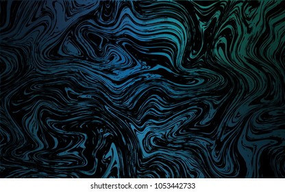 Dark Blue, Green vector template with bent lines. Shining crooked illustration in marble style. Marble design for your web site.