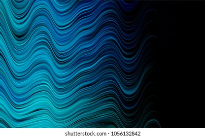 Dark Blue, Green vector template with bent ribbons. A vague circumflex abstract illustration with gradient. The template for cell phone backgrounds.