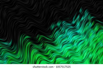 Dark Blue, Green vector template with bent lines. Colorful illustration in abstract marble style with gradient. Textured wave pattern for backgrounds.
