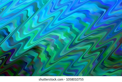 Dark Blue, Green vector template with abstract lines. Colorful illustration in abstract marble style with gradient. Pattern for your business design.
