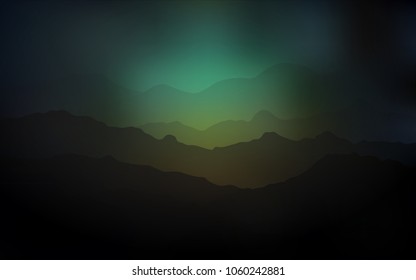 Dark Blue, Green vector template with bent ribbons. Creative illustration in halftone mountain style with gradient. A new texture for your  ad, booklets, leaflets.