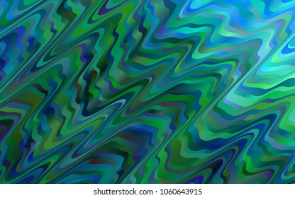 Dark Blue, Green vector template with liquid shapes. Colorful abstract illustration with gradient lines. Brand-new design for your ads, poster, banner.