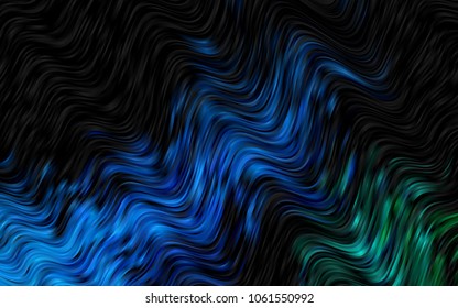 Dark Blue, Green vector template with abstract lines. Colorful illustration in abstract marble style with gradient. A new texture for your  ad, booklets, leaflets.
