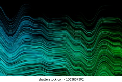 Dark Blue, Green vector template with lava shapes. Glitter abstract illustration with wry lines. A new texture for your  ad, booklets, leaflets.