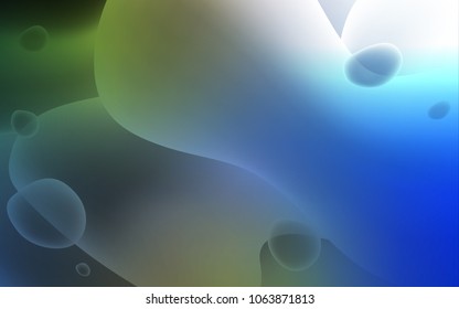 Dark Blue, Green vector template with bubble shapes. Glitter abstract illustration with wry lines. Memphis style for your business design.
