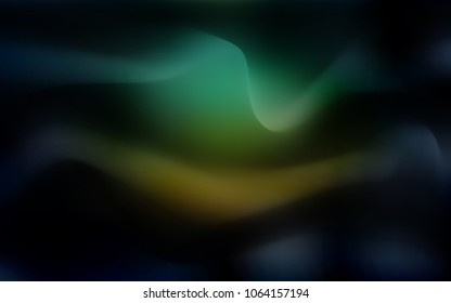 Dark Blue, Green vector template with bent ribbons. Colorful abstract illustration with gradient lines. A new texture for your  ad, booklets, leaflets.
