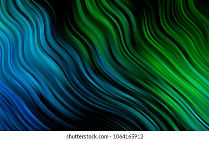 Dark Blue, Green vector template with liquid shapes. An elegant bright illustration with gradient. Brand-new design for your ads, poster, banner.