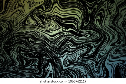 Dark Blue, Green vector template with lines, ovals. A vague circumflex abstract illustration with gradient. A completely new memphis design for your business.