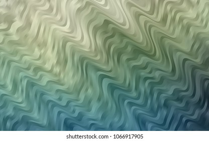 Dark Blue, Green vector template with bent lines. Creative illustration in halftone marble style with gradient. Pattern for your business design.