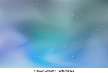 Dark Blue, Green vector template with space stars. Shining colored illustration with bright astronomical stars. Best design for your ad, poster, banner.