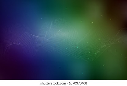 Dark Blue, Green vector template with circles. Blurred bubbles on abstract background with colorful gradient. The pattern can be used for ads, leaflets of liquid.